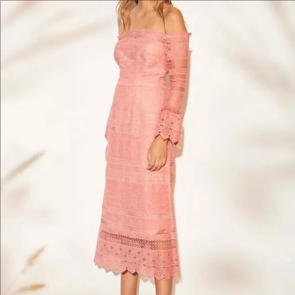 AMUR Lace dress GORGEOUS new Pink sz 4 - Picture 2 of 6